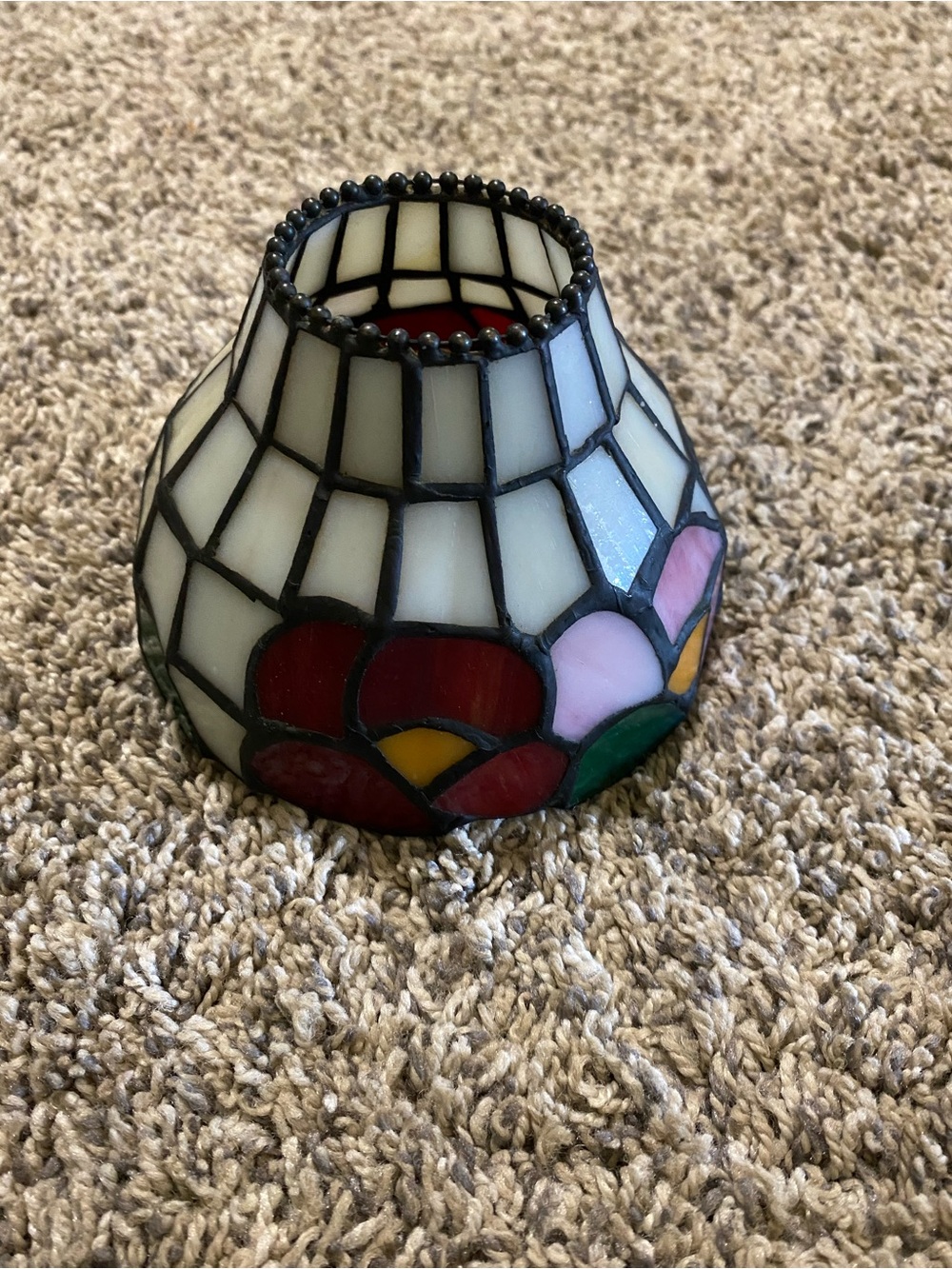 Vintage Tiffany-style stained glass lampshade